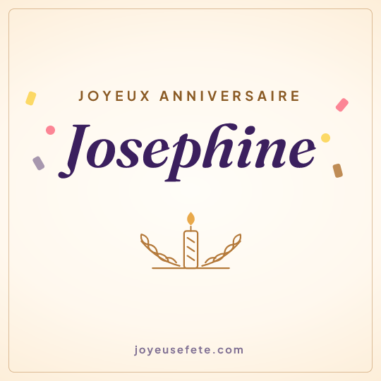 Image carrée « Joyeux anniversaire Josephine » pour WhatsApp