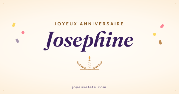 Image « Joyeux anniversaire Josephine » au format large