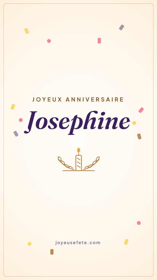Image « Joyeux anniversaire Josephine » au format story