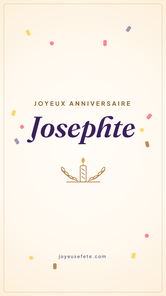 Image « Joyeux anniversaire Josephte » au format story