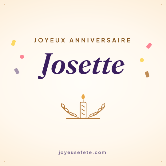 Image carrée « Joyeux anniversaire Josette » pour WhatsApp