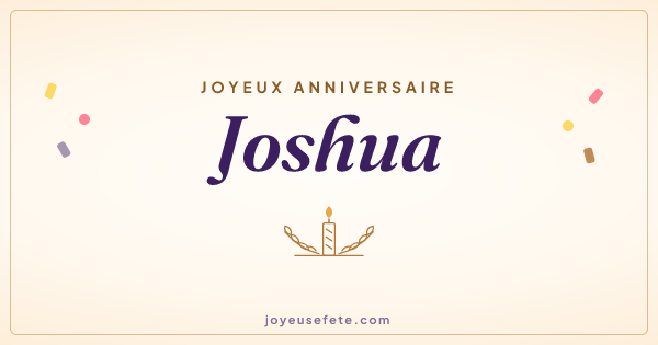 Image « Joyeux anniversaire Joshua » au format large