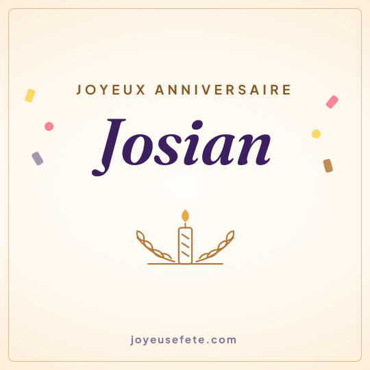 Image carrée « Joyeux anniversaire Josian » pour WhatsApp