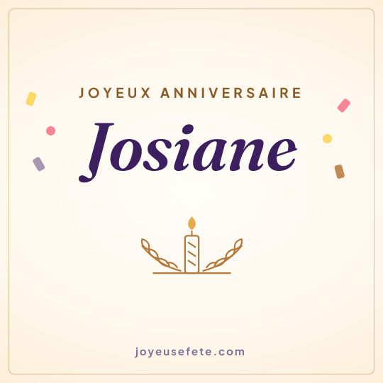 Image carrée « Joyeux anniversaire Josiane » pour WhatsApp