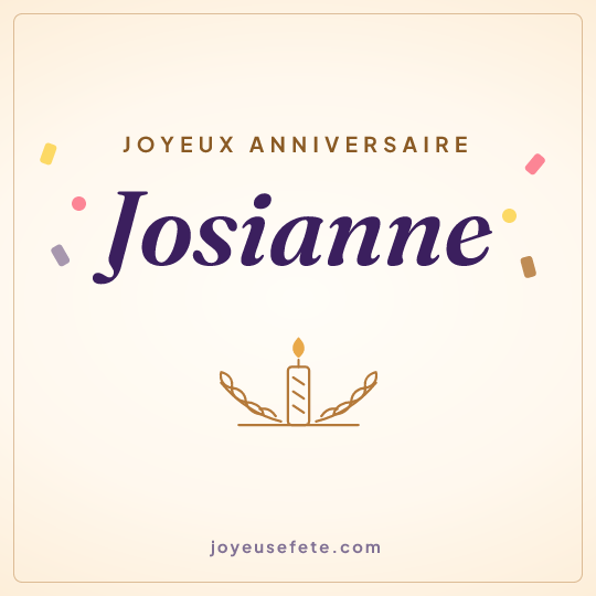 Image carrée « Joyeux anniversaire Josianne » pour WhatsApp