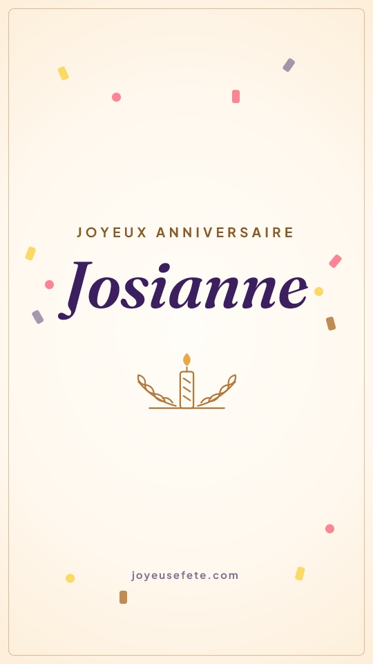 Image « Joyeux anniversaire Josianne » au format story