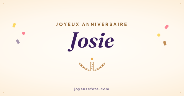 Image « Joyeux anniversaire Josie » au format large