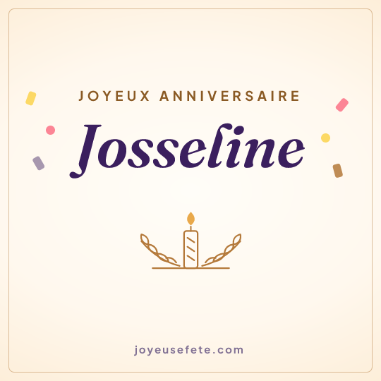 Image carrée « Joyeux anniversaire Josseline » pour WhatsApp