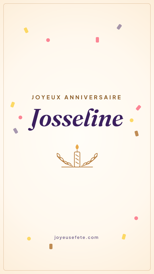 Image « Joyeux anniversaire Josseline » au format story