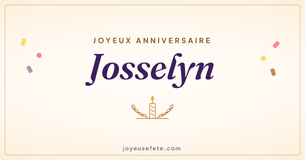 Image « Joyeux anniversaire Josselyn » au format large