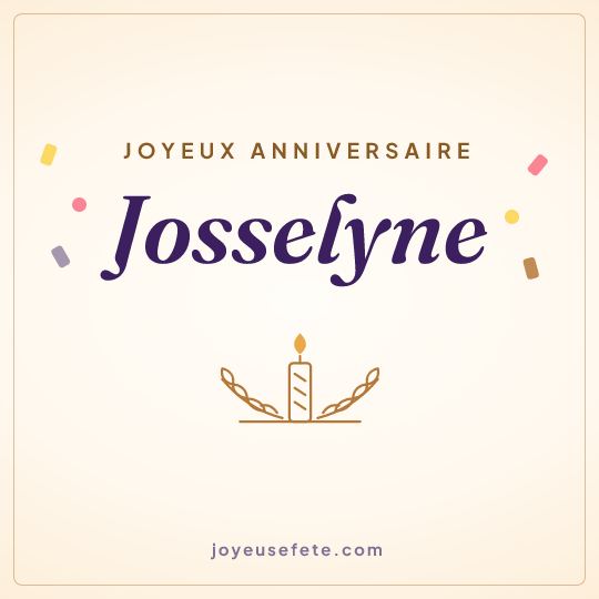 Image carrée « Joyeux anniversaire Josselyne » pour WhatsApp