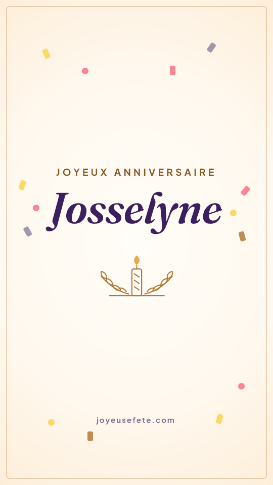 Image « Joyeux anniversaire Josselyne » au format story
