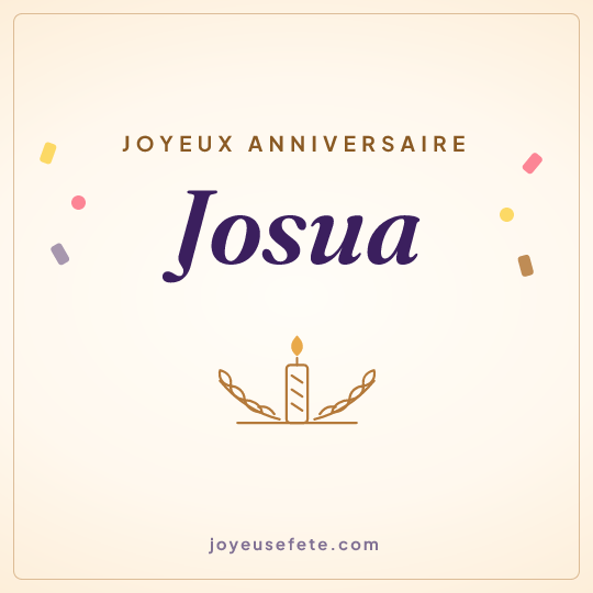 Image carrée « Joyeux anniversaire Josua » pour WhatsApp