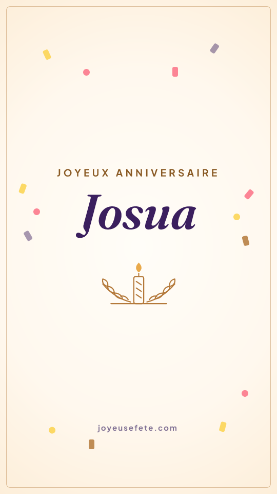 Image « Joyeux anniversaire Josua » au format story