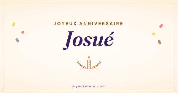Image « Joyeux anniversaire Josué » au format large