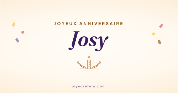 Image « Joyeux anniversaire Josy » au format large