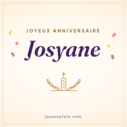 Image carrée « Joyeux anniversaire Josyane » pour WhatsApp
