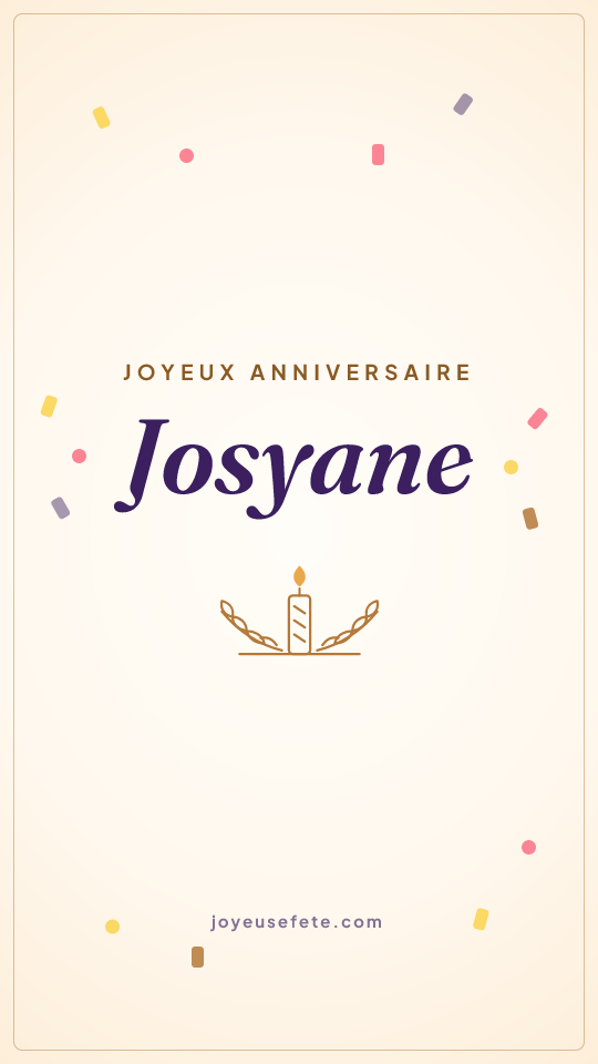 Image « Joyeux anniversaire Josyane » au format story