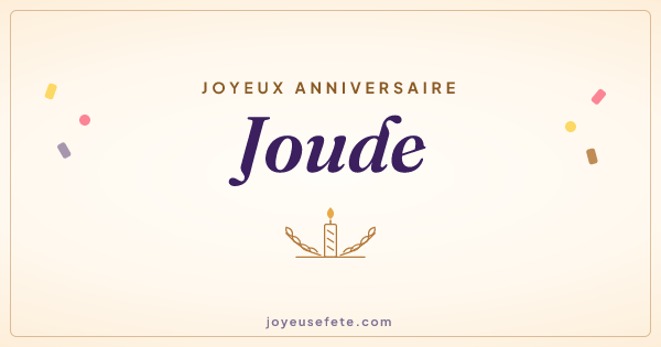 Image « Joyeux anniversaire Joude » au format large