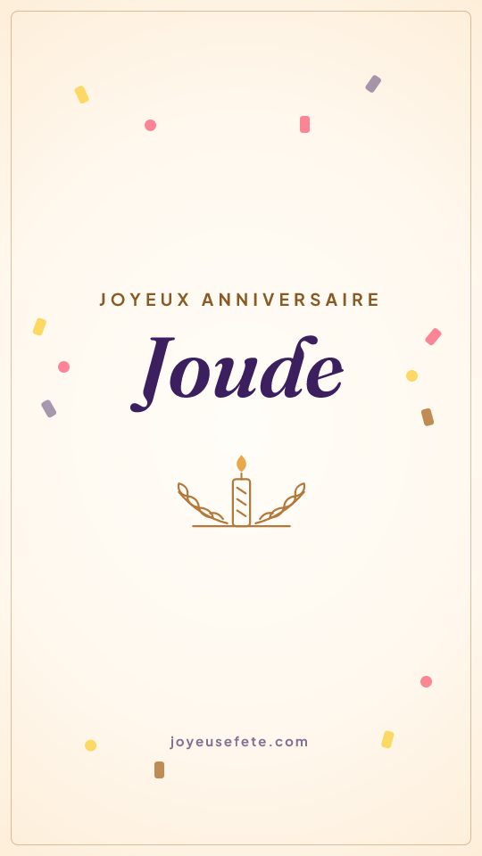 Image « Joyeux anniversaire Joude » au format story