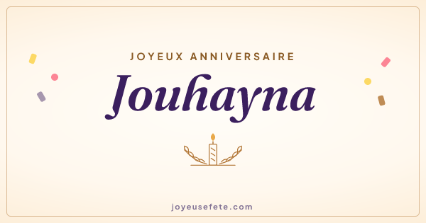 Image « Joyeux anniversaire Jouhayna » au format large