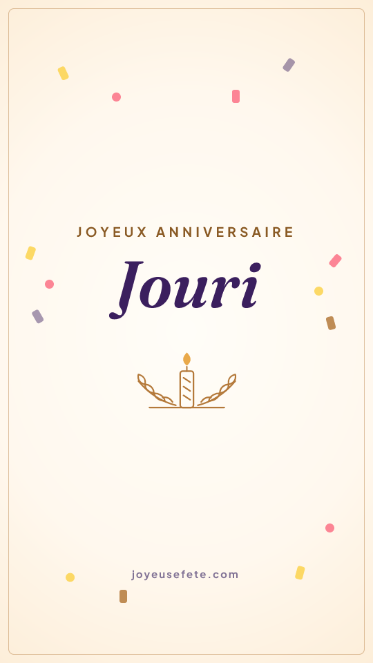 Image « Joyeux anniversaire Jouri » au format story