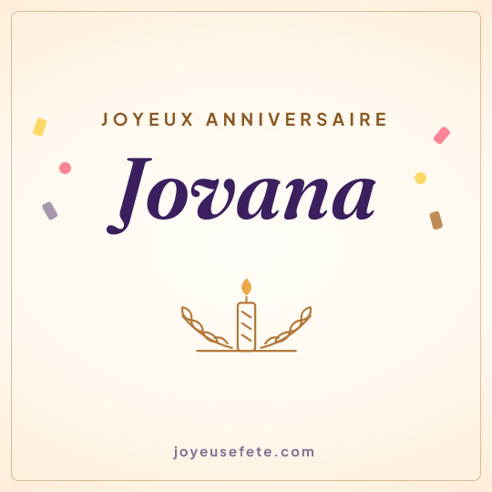 Image carrée « Joyeux anniversaire Jovana » pour WhatsApp