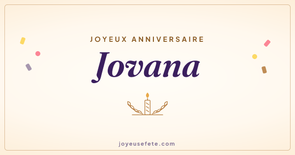 Image « Joyeux anniversaire Jovana » au format large