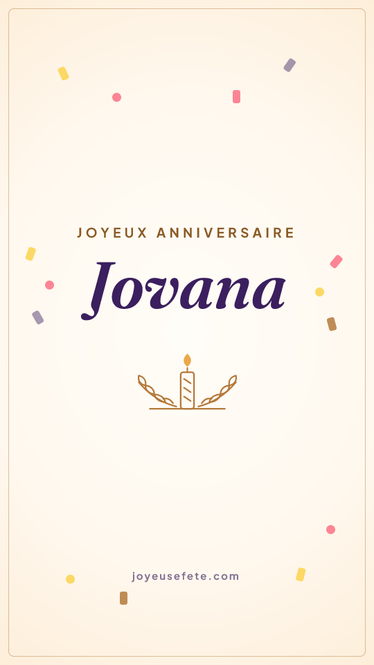 Image « Joyeux anniversaire Jovana » au format story