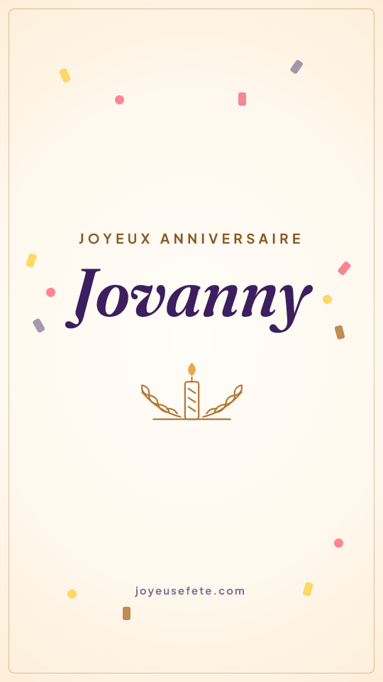 Image « Joyeux anniversaire Jovanny » au format story