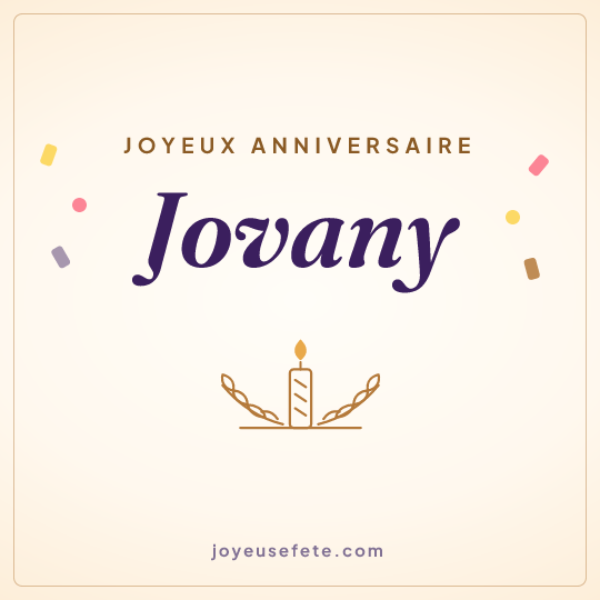 Image carrée « Joyeux anniversaire Jovany » pour WhatsApp