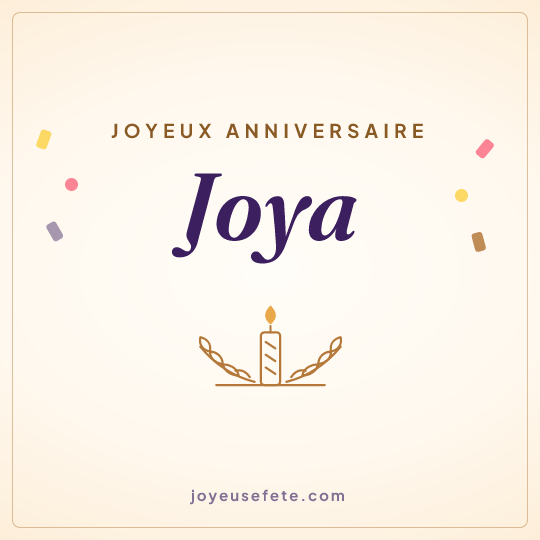 Image carrée « Joyeux anniversaire Joya » pour WhatsApp