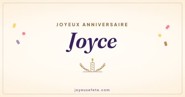 Image « Joyeux anniversaire Joyce » au format large