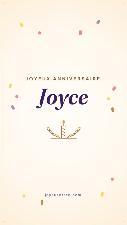 Image « Joyeux anniversaire Joyce » au format story
