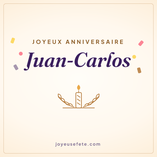 Image carrée « Joyeux anniversaire Juan-Carlos » pour WhatsApp