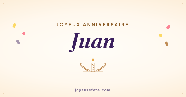 Image « Joyeux anniversaire Juan » au format large