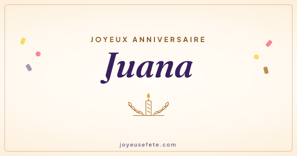 Image « Joyeux anniversaire Juana » au format large