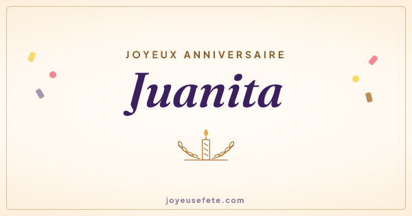 Image « Joyeux anniversaire Juanita » au format large