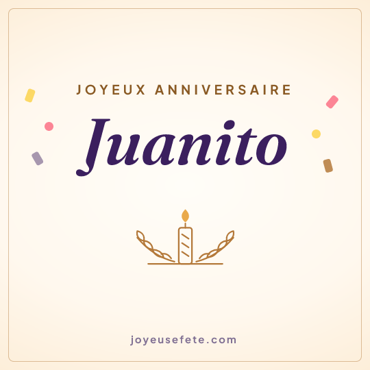 Image carrée « Joyeux anniversaire Juanito » pour WhatsApp