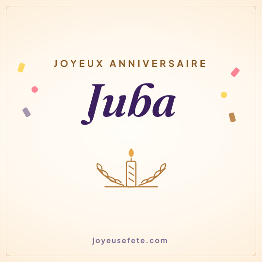Image carrée « Joyeux anniversaire Juba » pour WhatsApp