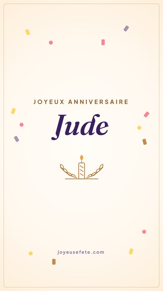 Image « Joyeux anniversaire Jude » au format story