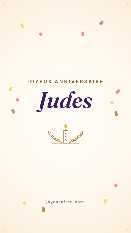 Image « Joyeux anniversaire Judes » au format story