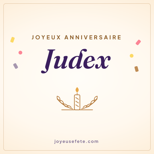 Image carrée « Joyeux anniversaire Judex » pour WhatsApp