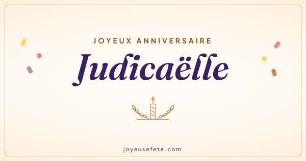 Image « Joyeux anniversaire Judicaëlle » au format large