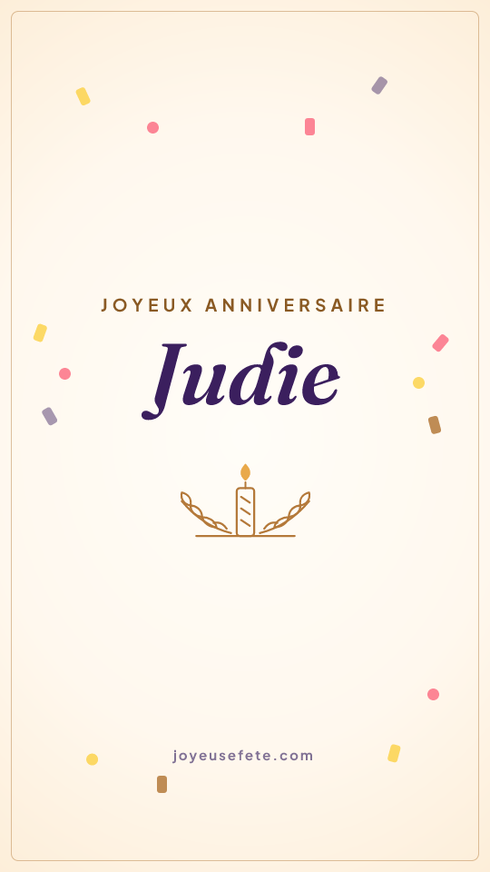 Image « Joyeux anniversaire Judie » au format story