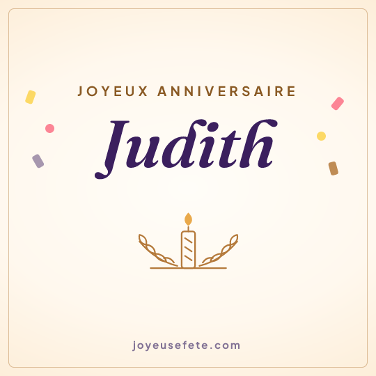 Image carrée « Joyeux anniversaire Judith » pour WhatsApp