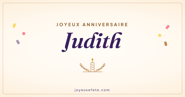 Image « Joyeux anniversaire Judith » au format large