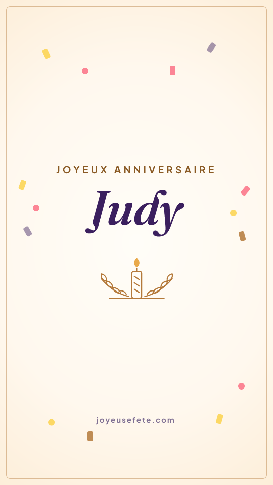 Image « Joyeux anniversaire Judy » au format story