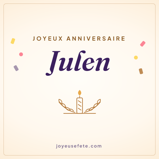 Image carrée « Joyeux anniversaire Julen » pour WhatsApp