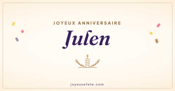 Image « Joyeux anniversaire Julen » au format large